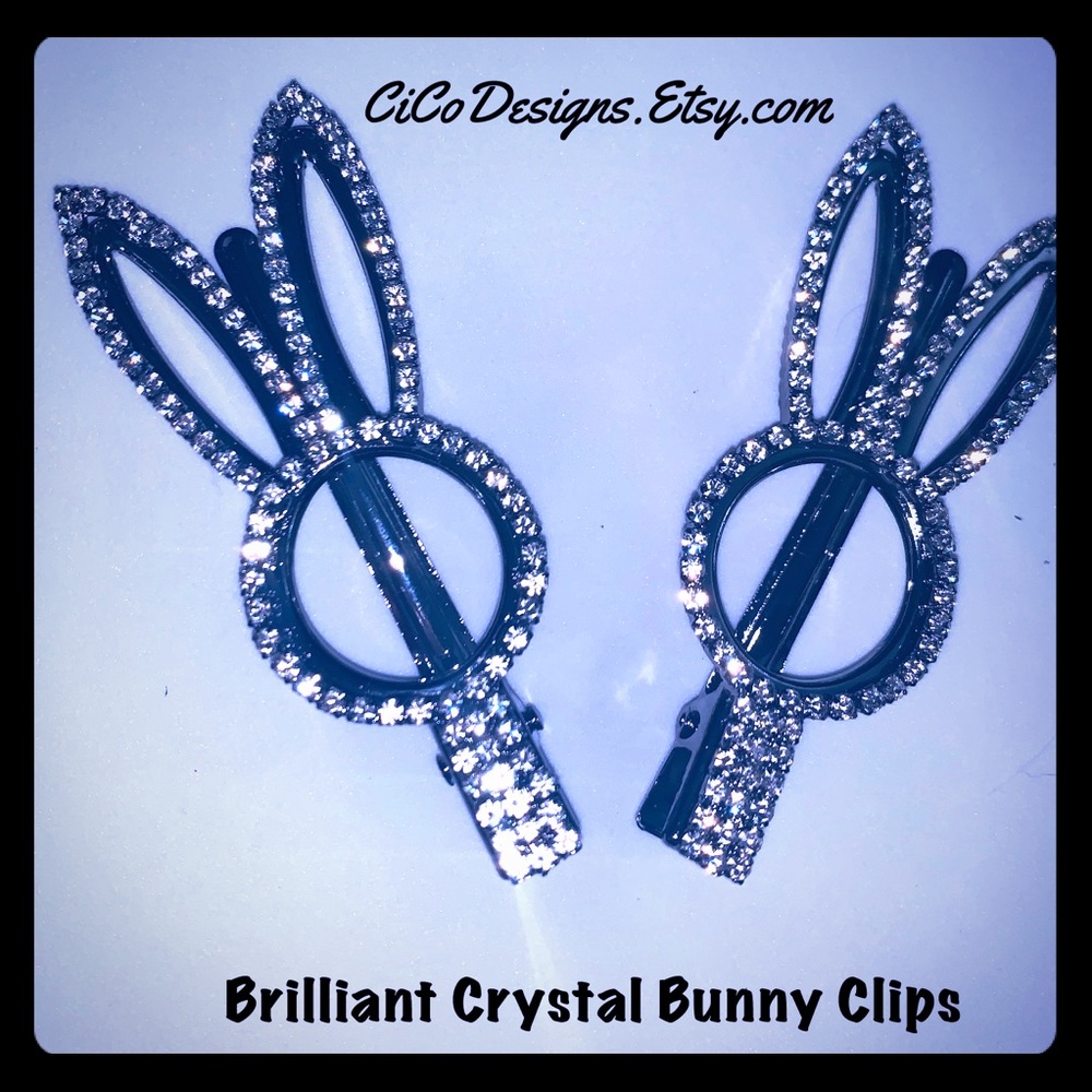 Ariana Grande Crystal Bunny Ear Clips